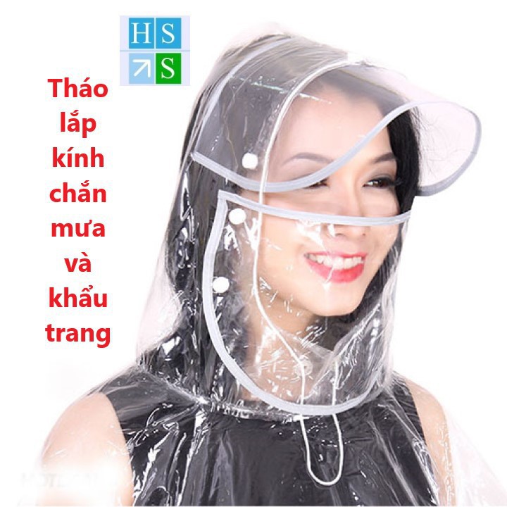 Áo mưa trong suốt Thành Long (Đôi, 2 Mũ) - Hàng cao cấp, mềm, dẻo