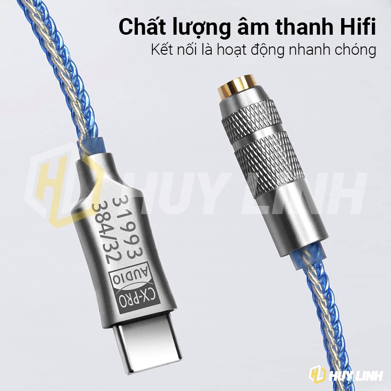 DAC Jack chuyển Type-C to 3.5mm - Chip CX31993 kèm USB-C to USB-A sử cho Windows/Android