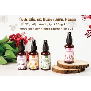 [Mã SKAMLTSM9 giảm 10% đơn 99K] [FREESHIP] Tinh dầu xịt thơm thiên nhiên xịt phòng khử mùi Haeva 50ml(7mùi hương)