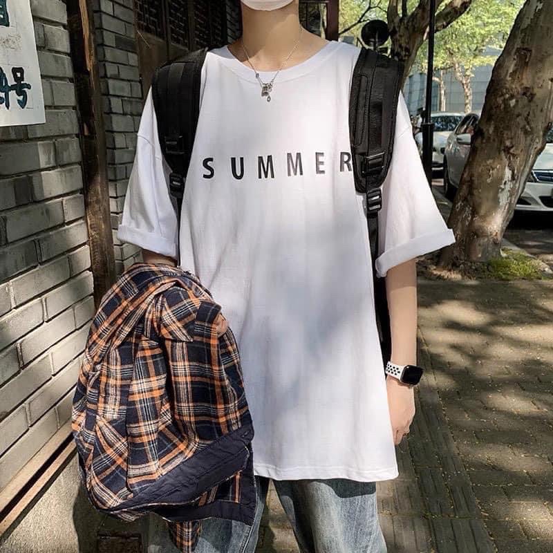 Áo thun cotton tay lỡ unisex sumer