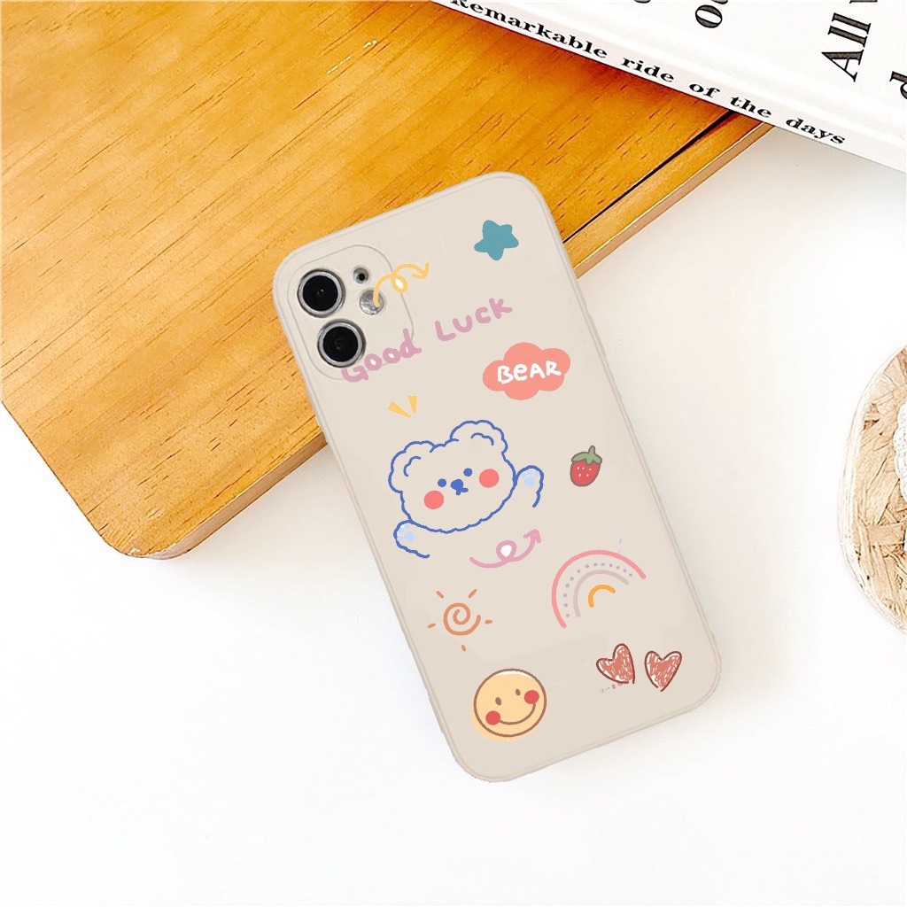 Ốp lưng lp hình gấu cute cạnh vuông giả lp12 5/5s/6/6plus/6s/7/7plus/8/8plus/x/xr/xs/11/12/pro/max