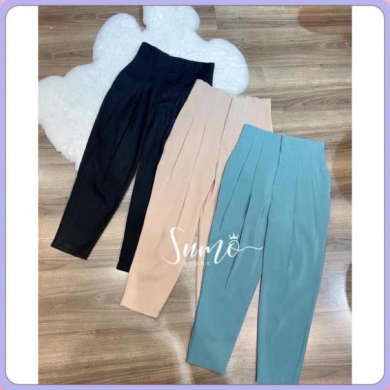 Quần Baggy công sở cạp liền khoá sườn - Quần âu  nữ cạp liền cao chất đẹp đủ màu-Mã 106