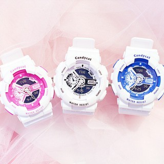 Đồng hồ thời trang nam nữ Candycat giả điện tử mẫu chạy kim G72
