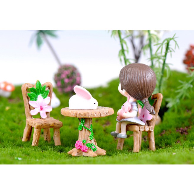 Bàn Ghế Phủ Hoa Lãng Mạn quà tặng trang trí