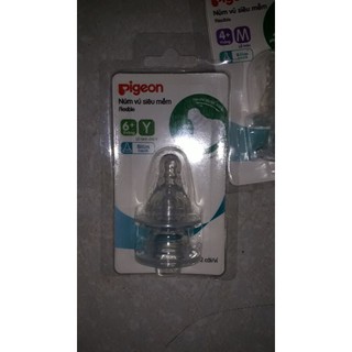 Núm ty silicon thay thế cho bình sữa cổ hẹp Pigeon size M