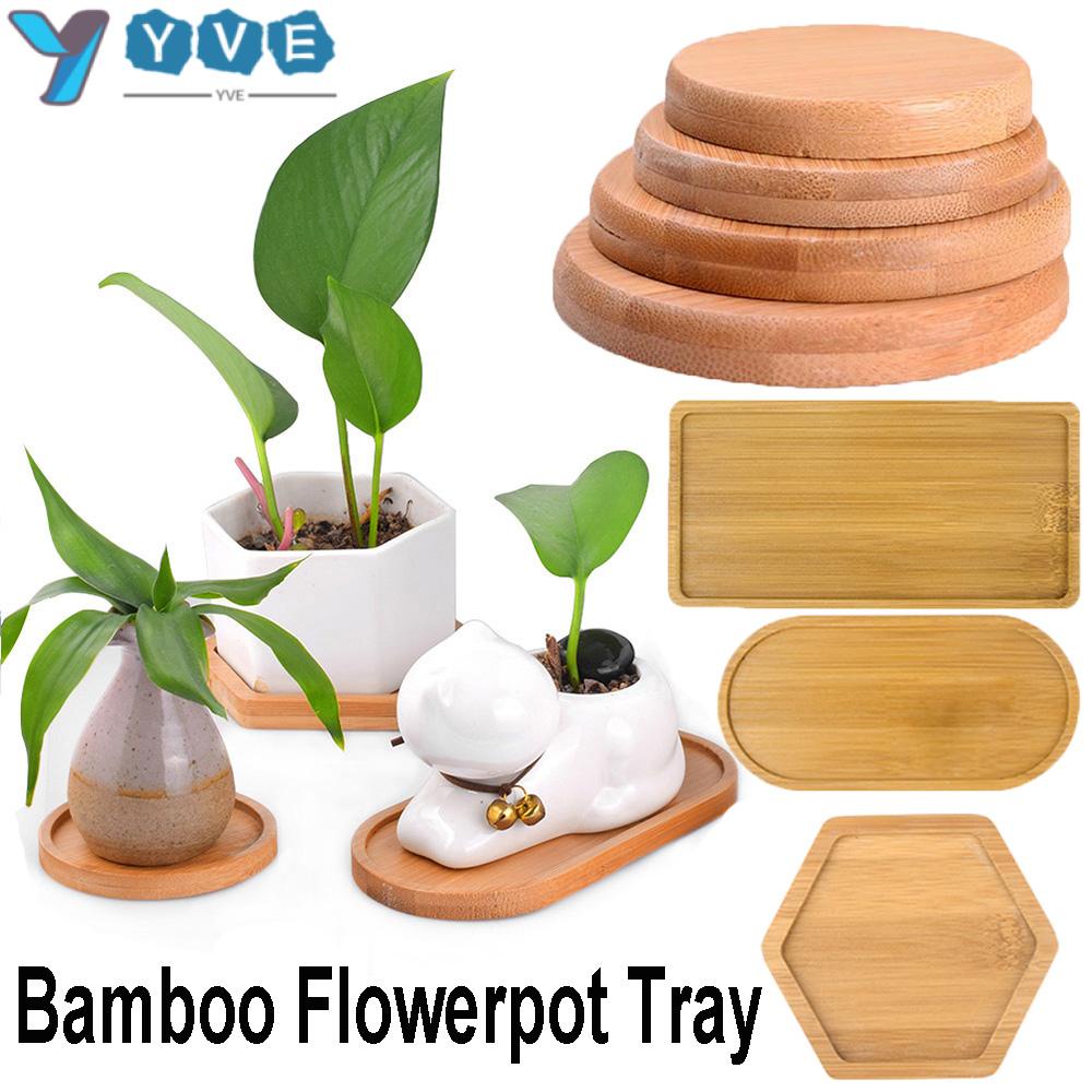 Giá đỡ chậu hoa/ cây cảnh bằng gỗ tre hình tròn/ vuông/ chữ nhật thiết kế đơn giản trang trí nhà cửa