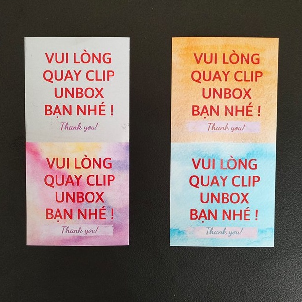 NHÃN DÁN Xấp 95-100 sticker UNBOX dán hộp đóng gói, dành riêng cho shop bán hàng