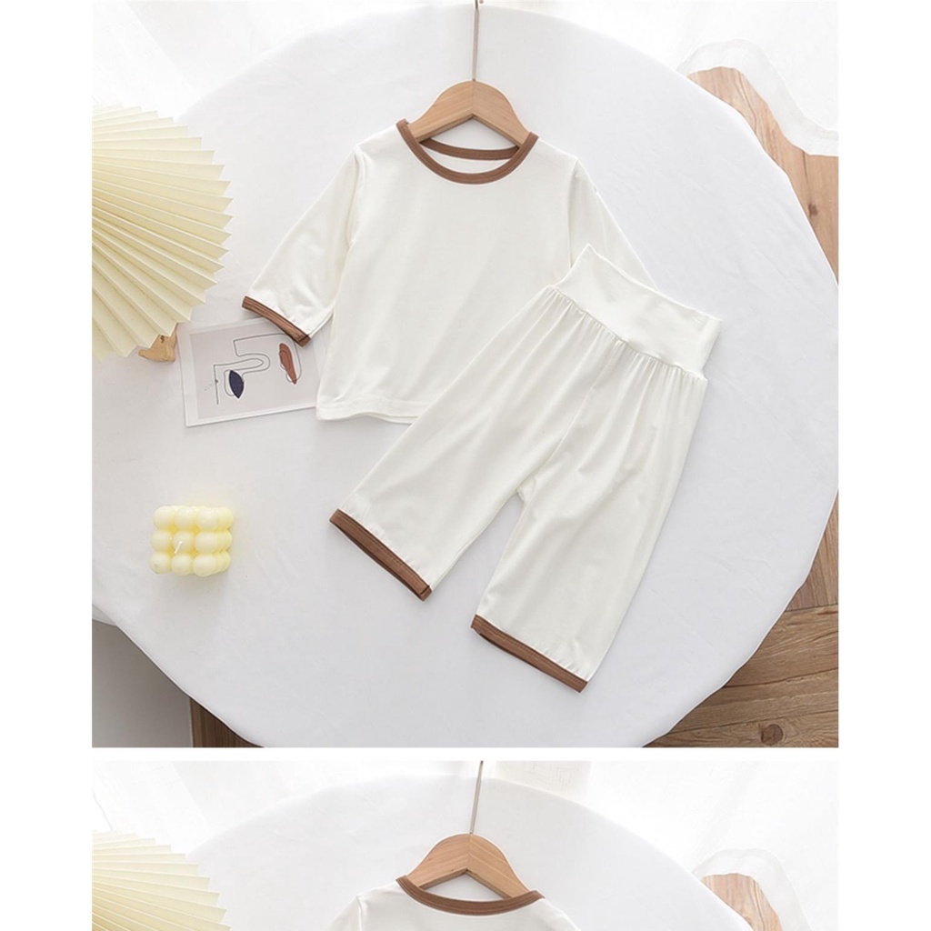 Bộ đồ bé gái  Bộ MINKY MOM Lửng Viền Cho Bé Chất Thun Lạnh Siêu Mềm Siêu Mát