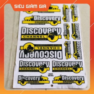 Tem tấm logo discovery keo nổi