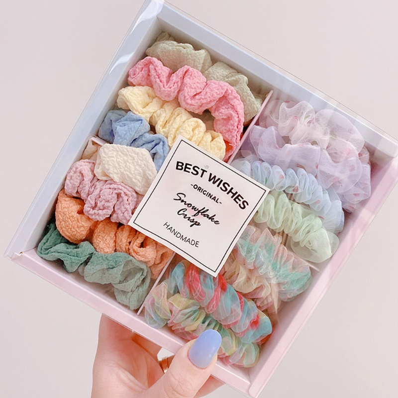 Dây Buộc Tóc Chiffon Co Giãn Màu Sắc Ngọt Ngào Phong Cách Hàn Quốc Cho Nữ