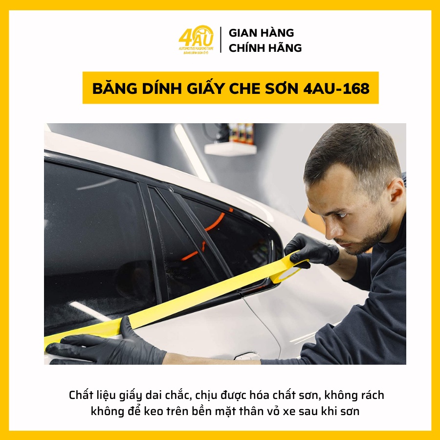 Băng keo giấy đủ size không để lại keo 4AU Băng dính vàng viết chữ, chặn màu nước, màu Acrylic, sơn, chịu nhiệt_VATTUSON