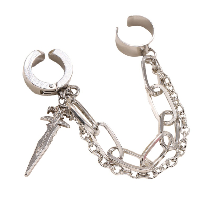 Khuyên Kẹp Vành Tai Hai Lớp Tua Rua Không Cần Xỏ Lỗ Cho Nữ