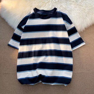 Áo Thun Tay Ngắn Cổ Tròn Họa Tiết Sọc Ngang Thời Trang Dành Cho Nam áo thun nam áo ngắn tay không cổ