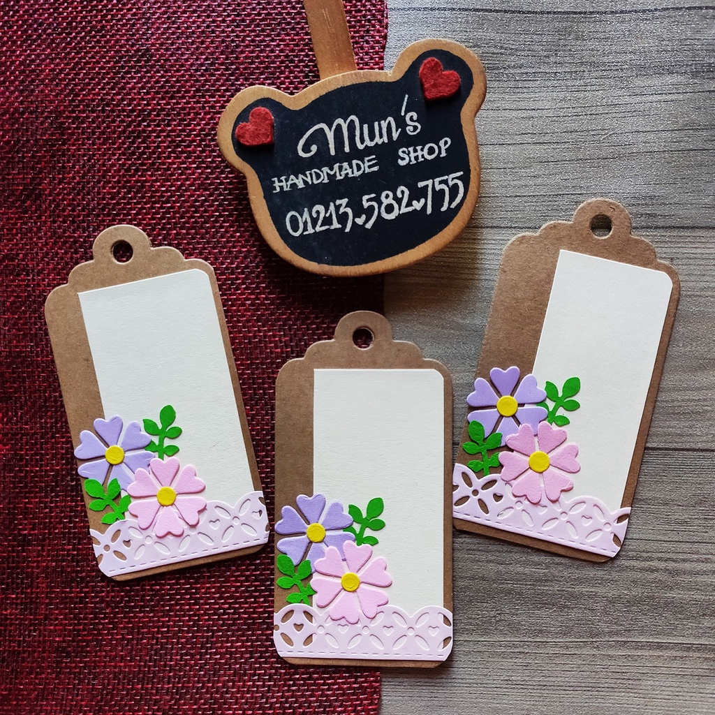 23 mẫu Tag thông điệp / Bookmark handmade dạng treo, kẹp đánh dấu sách - Tặng kèm dây thừng