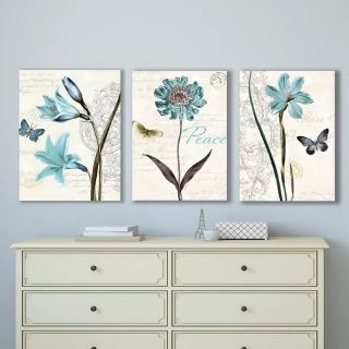 Tranh canvas flower bộ 3 tranh 40x60