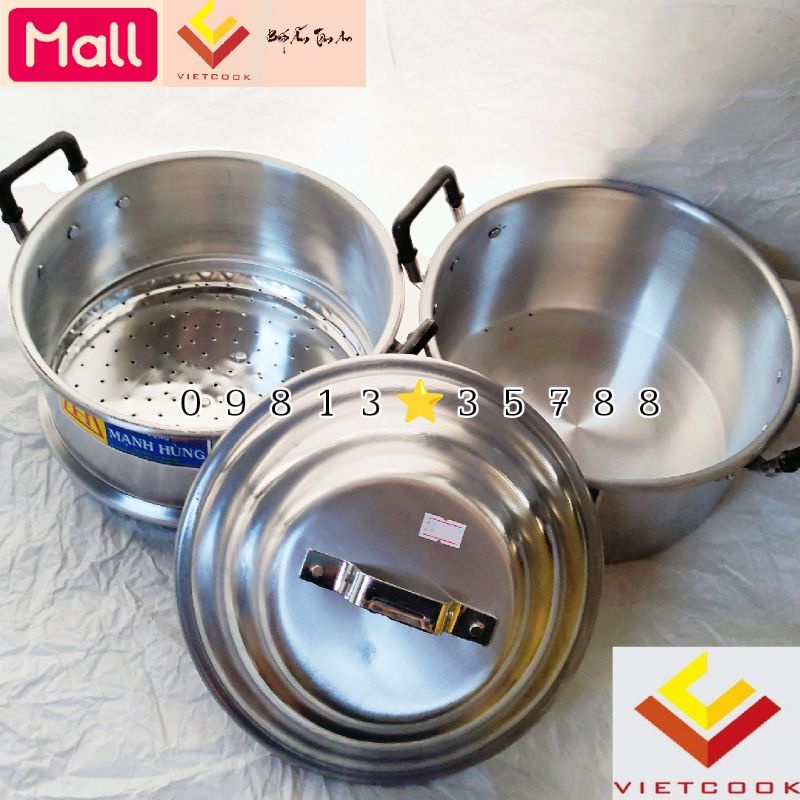 Chõ hấp đồ xôi nhôm MẠNH HÙNG size 20, 22, 24, 26, 28, 30, 32 cm chõ đồ, xửng hấp xôi 1, 2, 3, 4, 5, 6, 7, 10 cân gạo