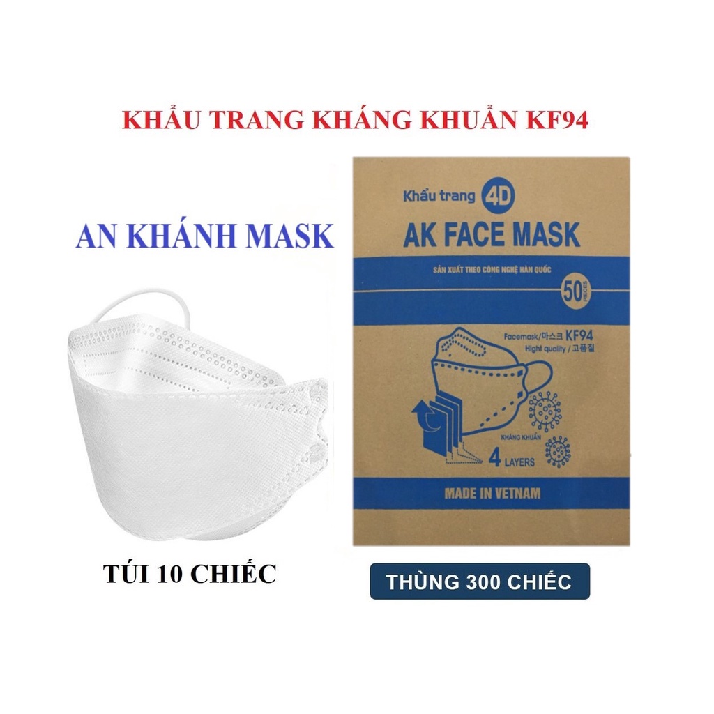 Khẩu Trang Kháng Khuẩn 4D Mask KF94 Thiết Kế Thông Minh Ôm Sát Khuôn Mặt [10Chiếc/Túi]