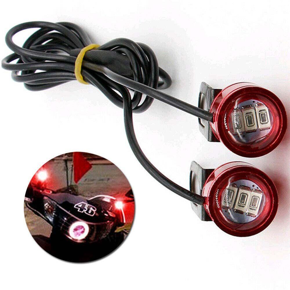 Đèn LED 3 Bóng DC 12V Gắn Gương Chiếu Hậu Xe Mô Tô Chống Nước