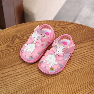 GIÀY TẬP ĐI ĐẾ CAO SU MỀM HÌNH BÉ LỪA CÓ KÈN-CC06