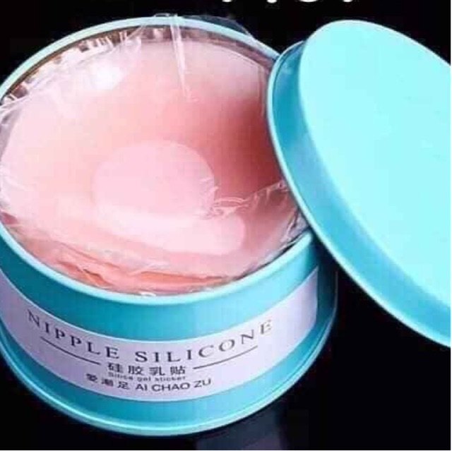 HỘP 5 CẶP DÁN NHŨ HOA SILICON - hộp 5 cặp dán ngực, dán Ti vỏ xanh