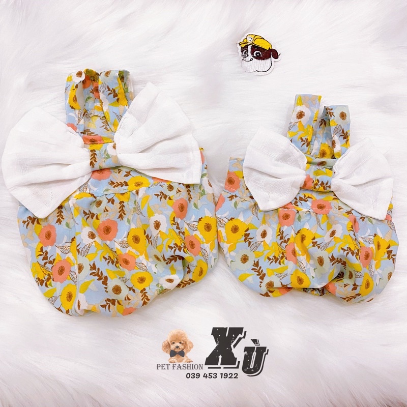 Đầm nơ to tiểu thư cho chó mèo, hàng thiết kế 2022 siêu cưng cho thú cưng xupetfashion
