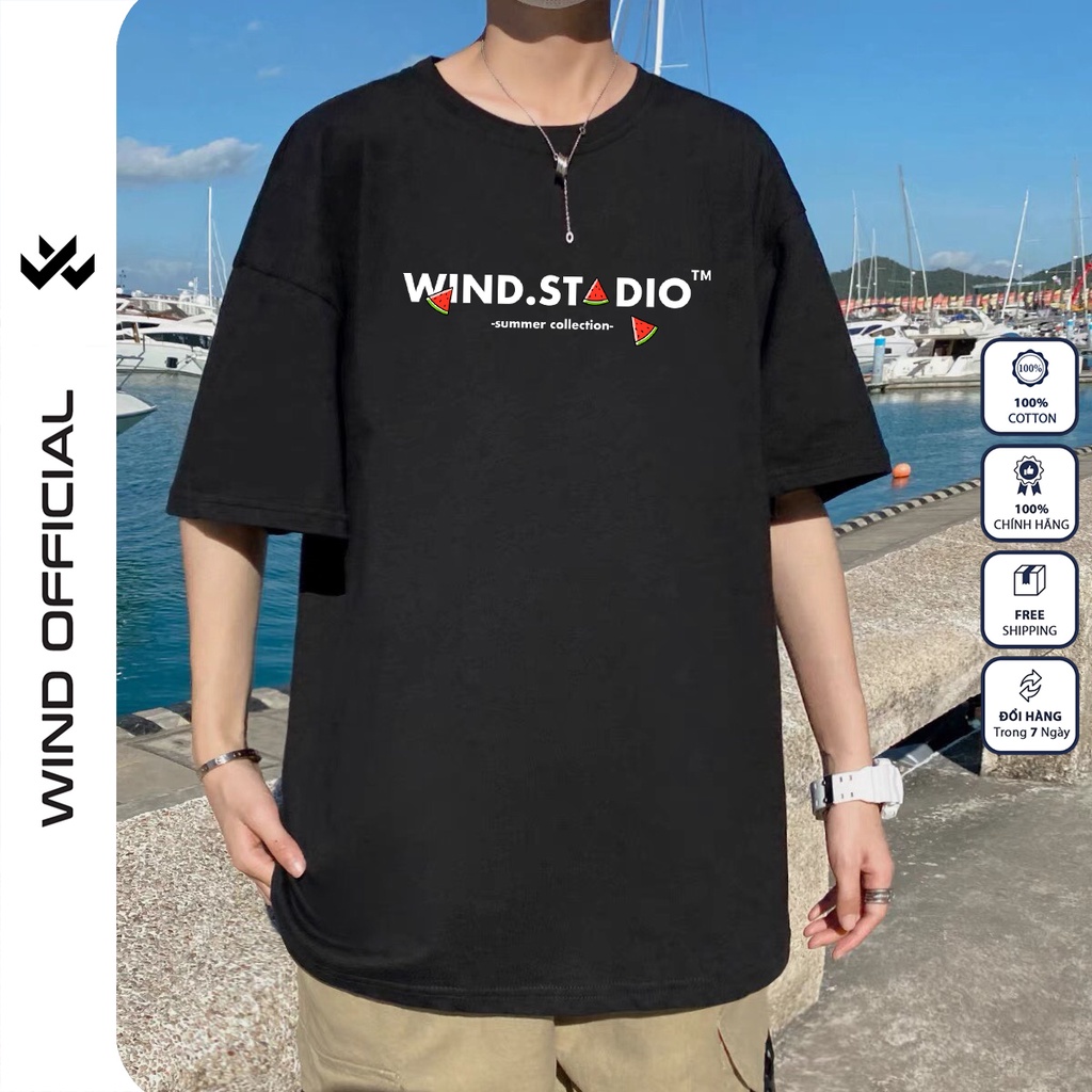 Áo thun tay lỡ unisex form rộng WIIS phông oversize bản Premium Dưa Hấu nam nữ ulzzang