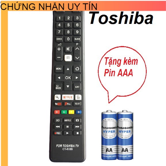 Điều Khiển TiVi toshiba CT-8069 ,Remote Điều Khiển TiVi Toshiba CT-8069 loại tốt tặng kèm pin