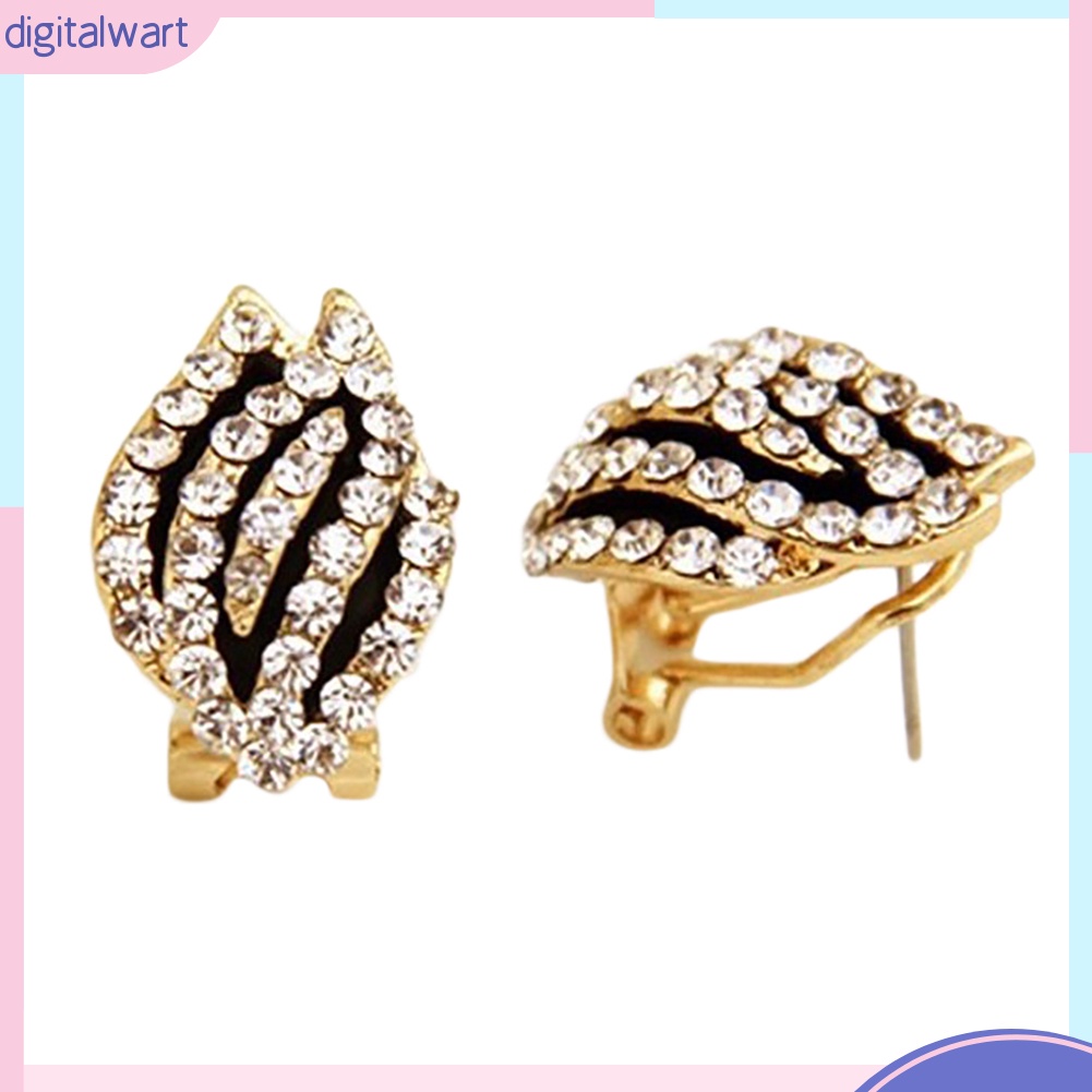 Đôi khuyên tai hình hoa tulip đính đá kiểu dáng thời trang cho nữ