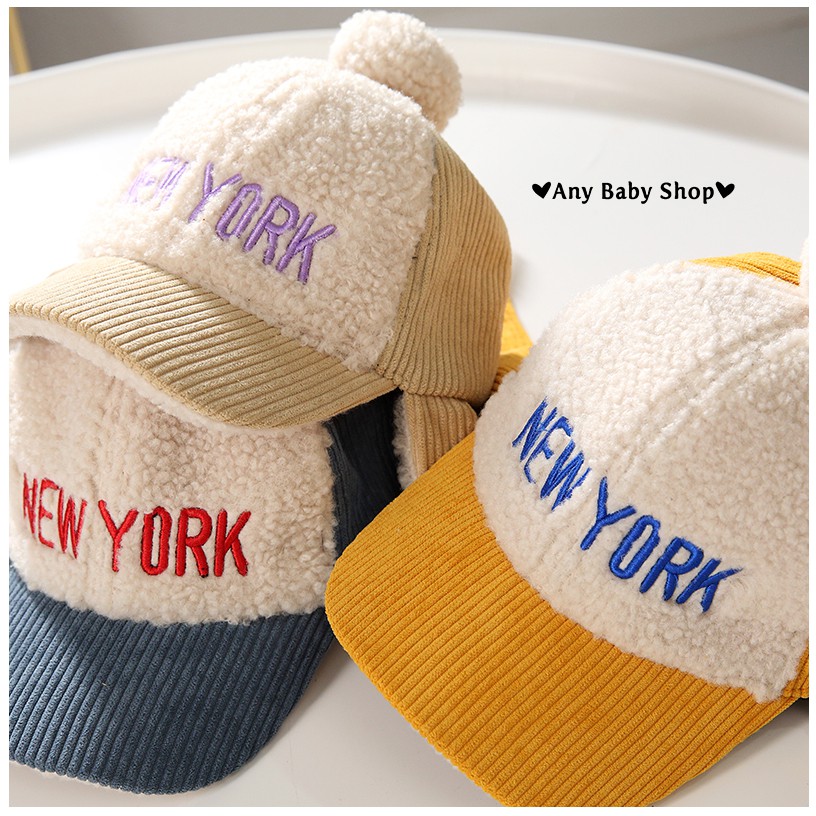 Mũ nón phi công in chữ NewYork cho bé trai bé gái có ốp tai nhiều màu dễ thương-hàng có sẵn ❣❣