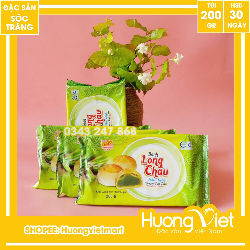 [Mã 267FMCGSALE giảm 8% đơn 500K] Bánh Long Châu lá dứa Tân Huê Viên