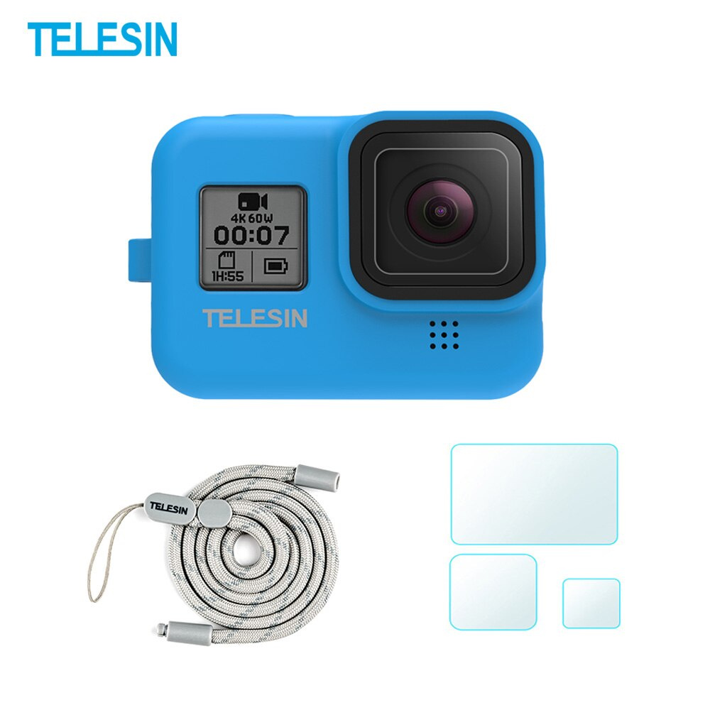 Telesin Ốp Silicon Bảo Vệ Ống Kính Camera Cho GoPro Hero 8 Hero 8