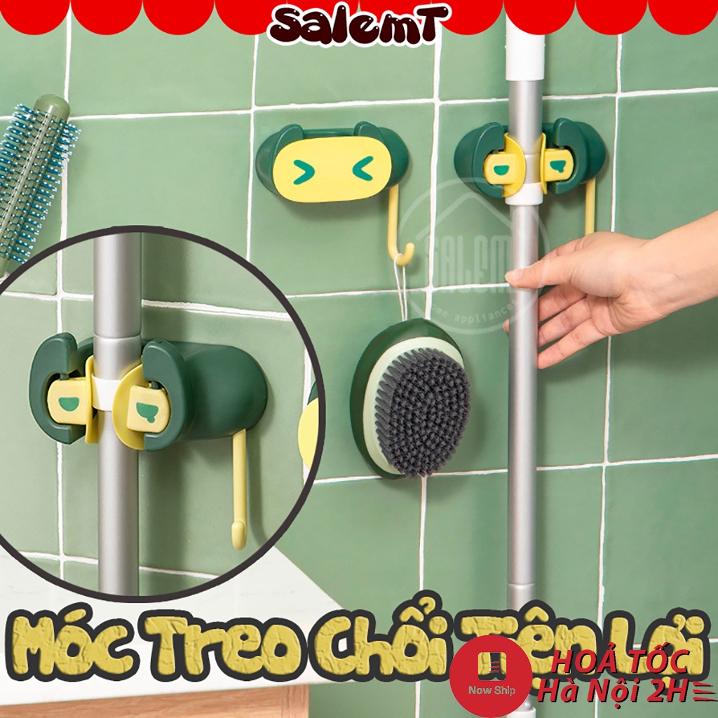 Móc dán treo tường cao cấp, kẹp chổi, cây lau nhà siêu dính cho phòng tắm, nhà vệ sinh - chịu lực đến 6kg
