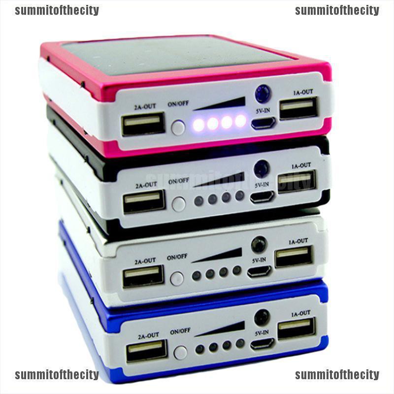 Hộp Rỗng Đựng Pin Sạc Dự Phòng 20000mah Có Đèn LED Sử Dụng Năng Lượng Mặt Trời