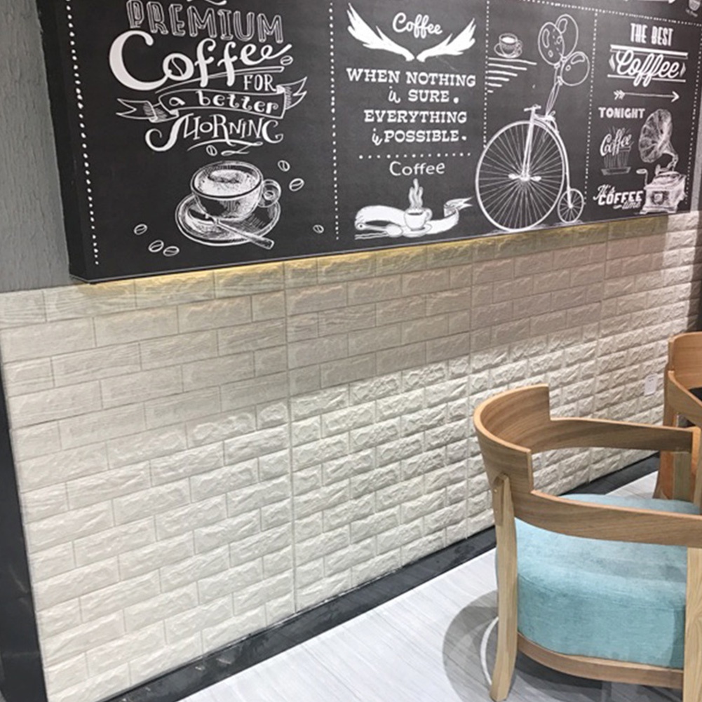 Miếng dán tường bằng xốp PE họa tiết gạch 3D độc đáo trang trí nhà cửa DIY