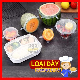 Combo 6 nắp đậy silicon co giãn bảo quản thức ăn thực phẩm