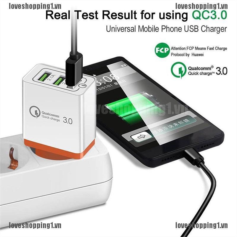 Củ Sạc Nhanh Lovon 30W QC 3.0 3 Cổng USB 2018 Tiện Dụng