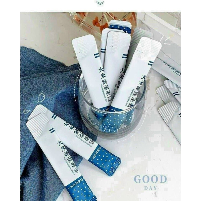 [KM] 1 Gói Mặt Nạ Ngủ Tinh Chất Gạo Chăm Sóc Da Giúp Dưỡng Ẩm Cấp Nước Và Thu Nhỏ Lỗ Chân Lông