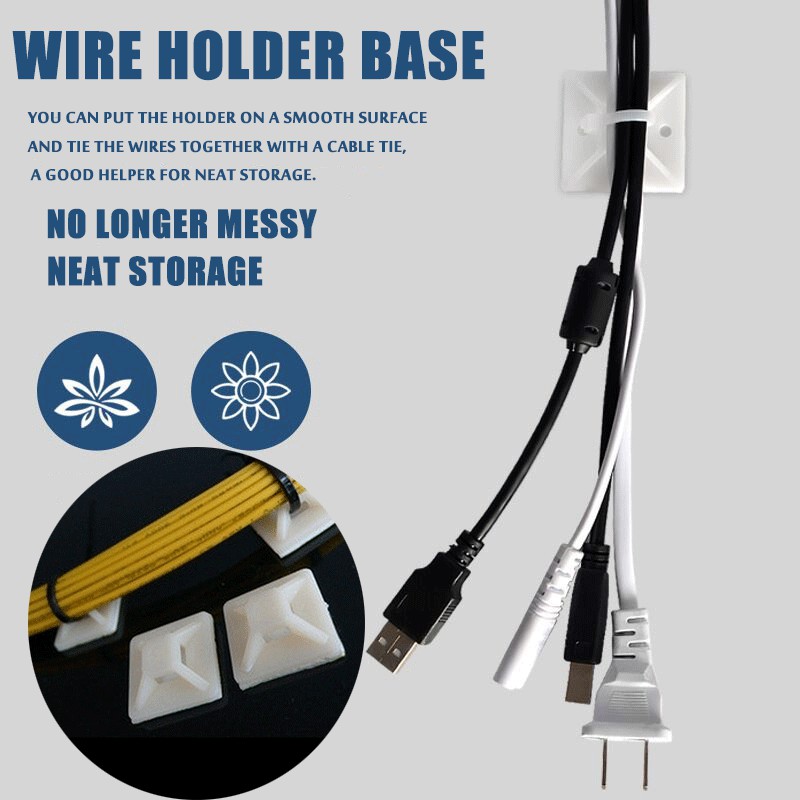 Bộ 10 Giá Đỡ Cố Định Dây Cáp Tự Dính Gắn Tường