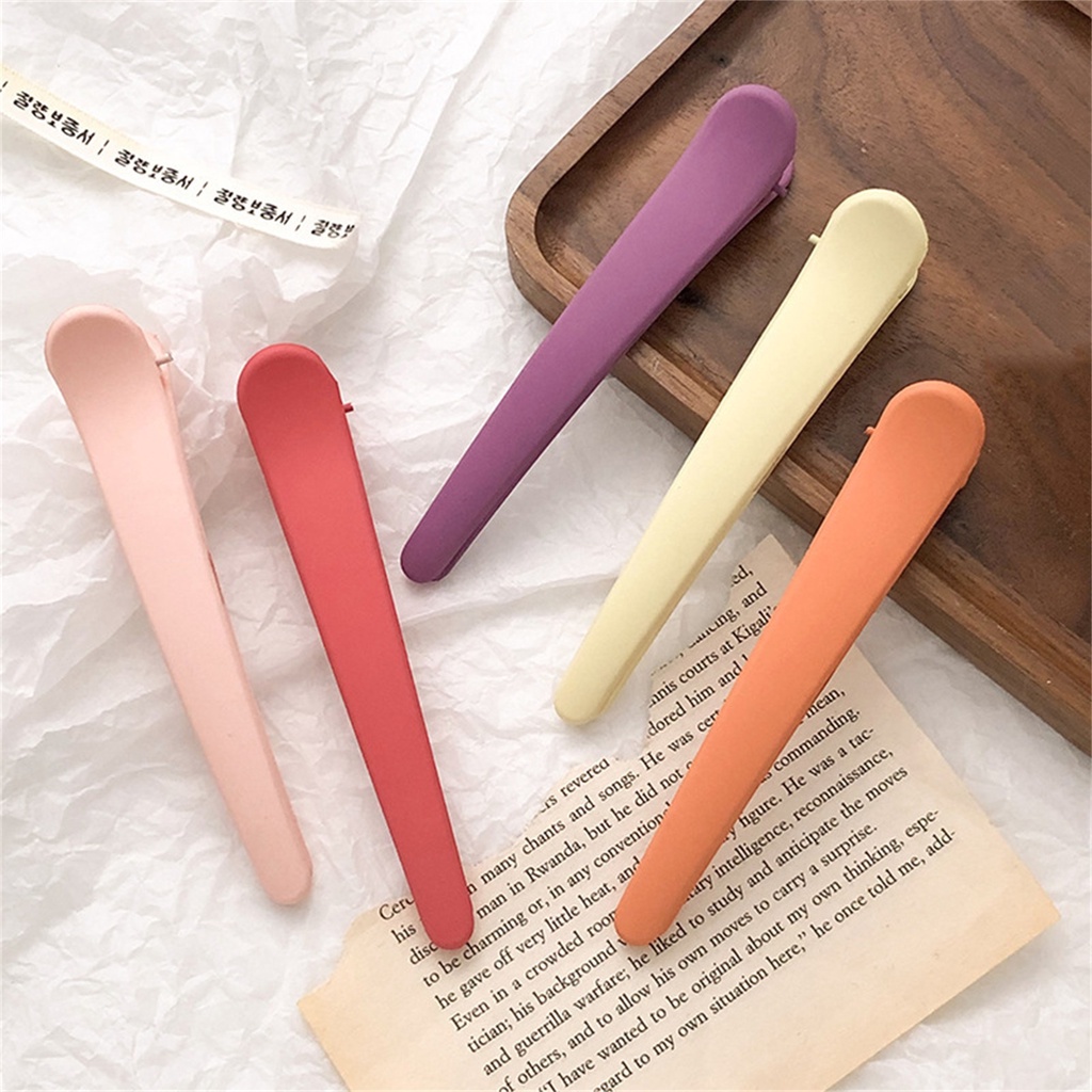 Kẹp Tóc Màu Trơn Chống Trượt Trọng Lượng Nhẹ Dùng Tạo Kiểu Tóc Tiện Dụng