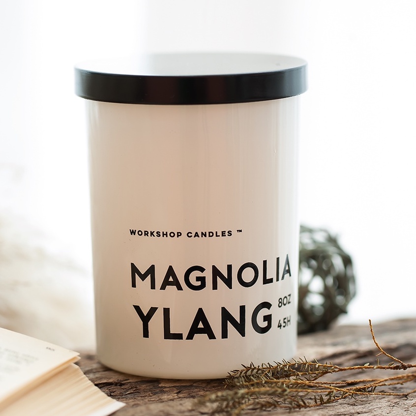 Nến thơm Magnolia Ylang Workshop Candles H&amp;H Home 8oz hương hoa ngọc lan tây nhẹ nhàng