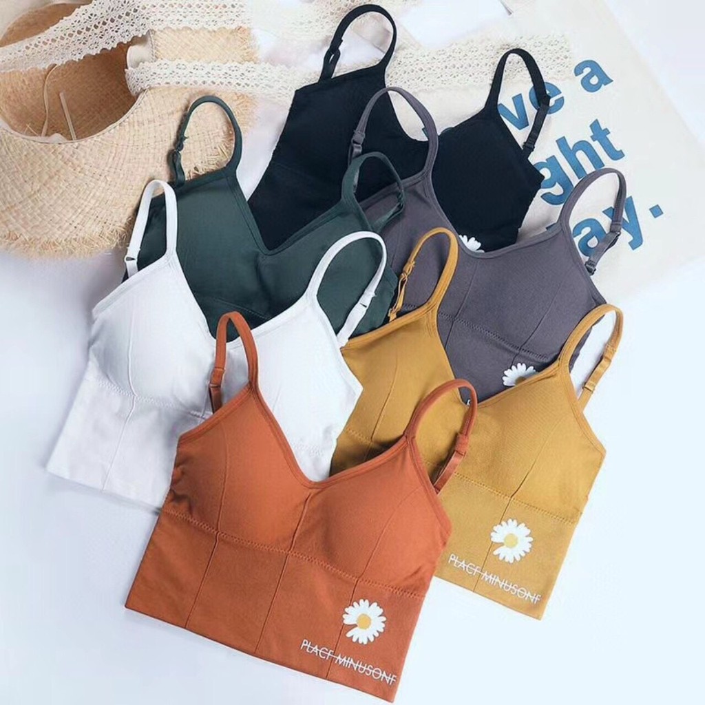 Áo Bra Tập Gym Yoga Cotton Gân Hoa Cúc BR39 | BigBuy360 - bigbuy360.vn