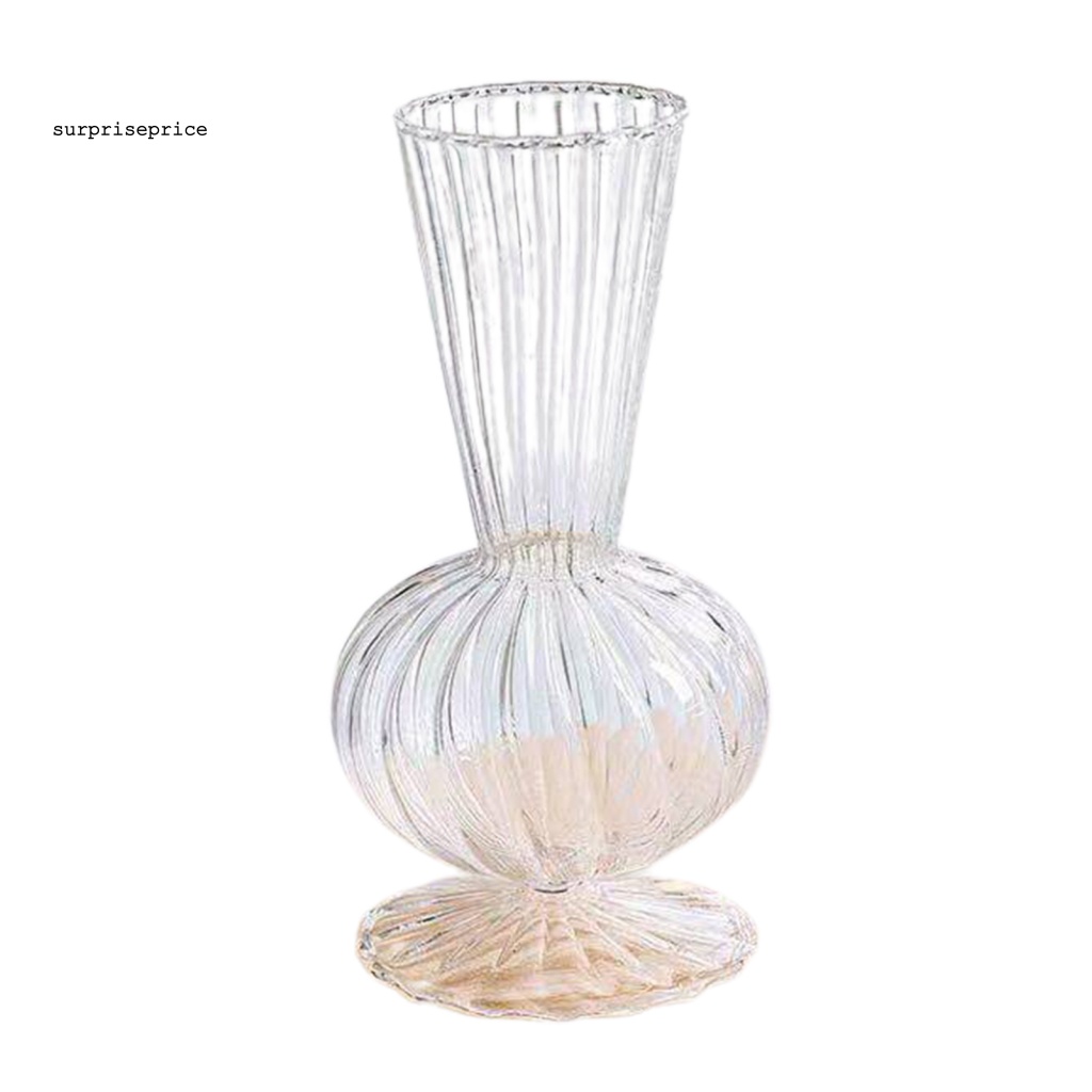 Bình Hoa Trong Suốt Họa Tiết Kẻ Sọc Phong Cách Bắc Âu