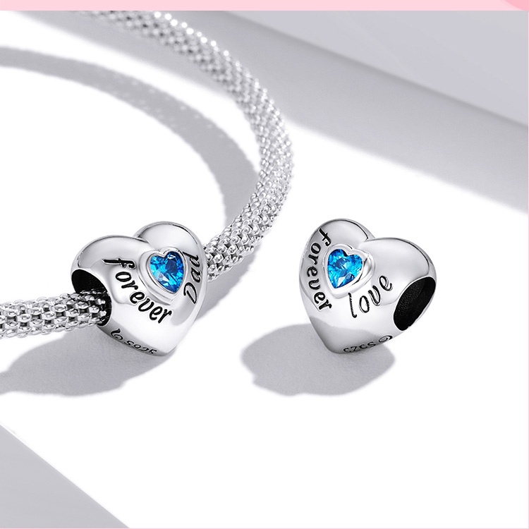 Hạt charm BAMOER Bạc 925 dùng làm vòng đeo tay tùy chọn màu sắc