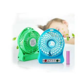 Quạt Tích Điện Mini 3 Tốc Độ Kèm Pin + Cáp Sạc