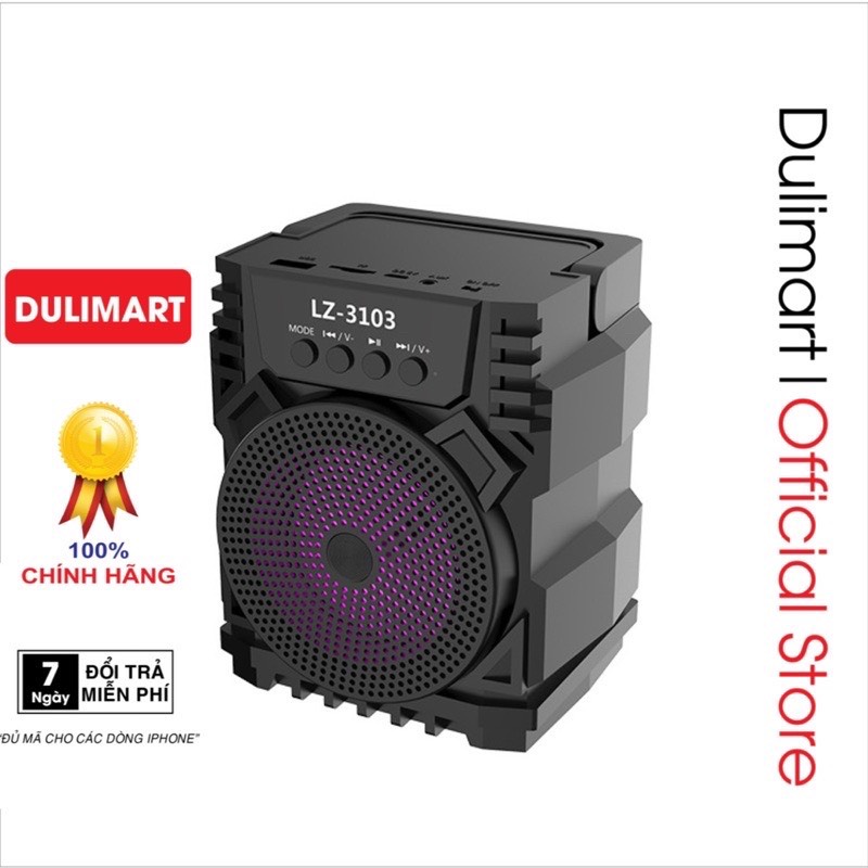Loa Bluetooth Lz 3103 nghe nhạc cực hay, đèn Led nhấp nháy, Hỗ trợ cắm thẻ nhớ USB