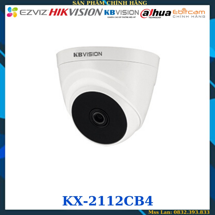 Camera trong nhà analog 4in1 2.0Mp KBVision KX-A2112CB4 vỏ nhựa