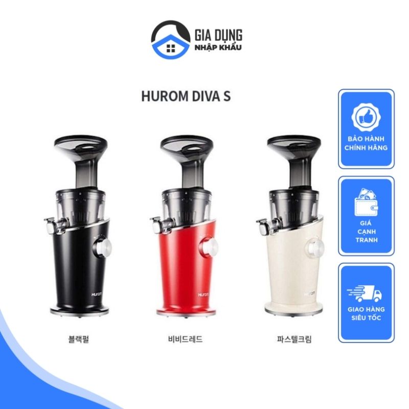 Máy Ép Chậm Hurom H100S Diva, Công suất 150W, Máy Hoa Quả, Trái Cây Giữ 95% Vitamin, Nội Địa Hàn, Bảo Hành 10 Năm