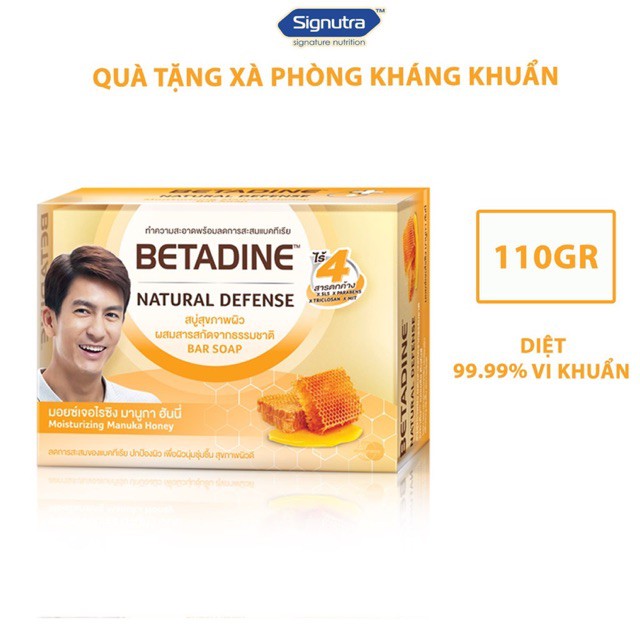 Xà phòng kháng khuẩn Betadine Natural Defense 110g | BigBuy360 - bigbuy360.vn