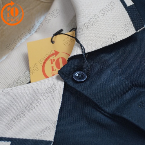 Polo nam đen trắng vàng