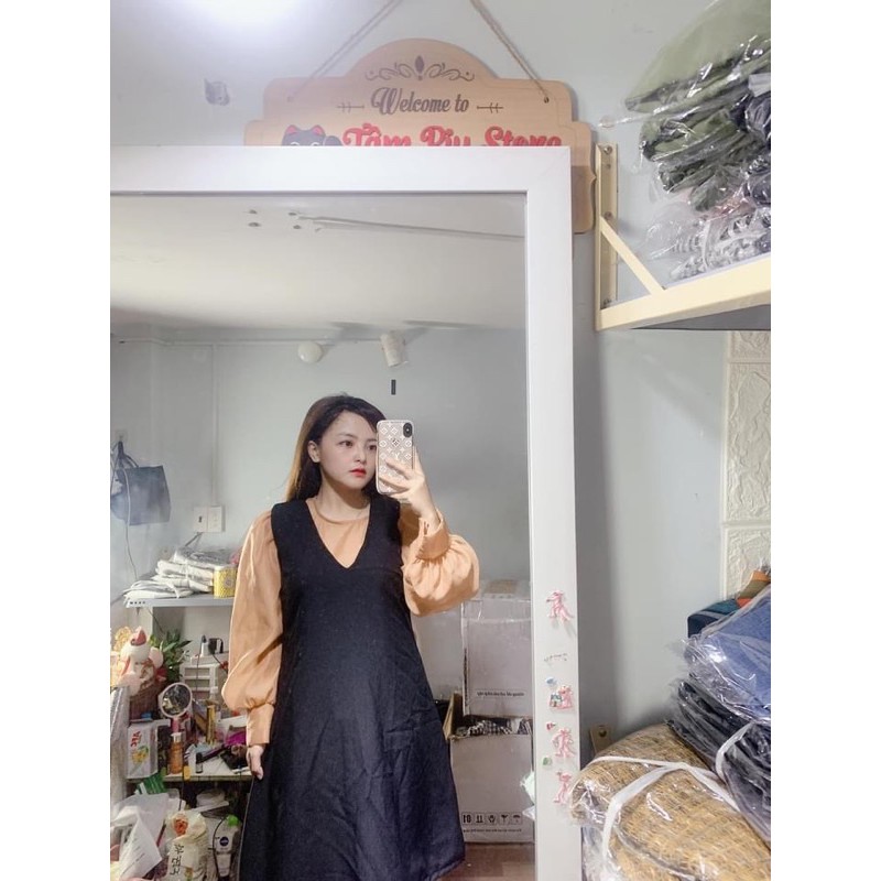 set yếm tay phồng bigsize hình thật ạ
